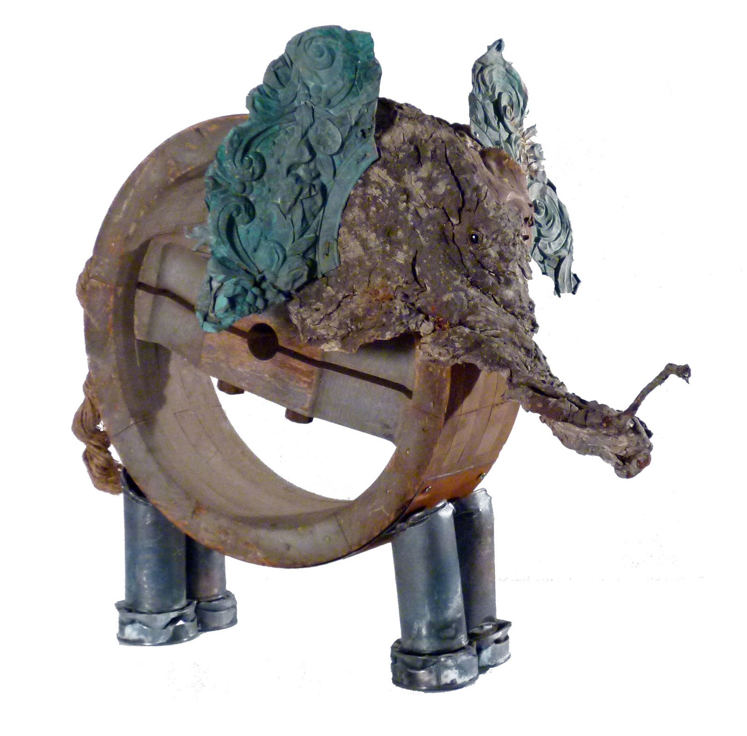 Éléphant, sculpture d'assemblage d'Éric Vailly